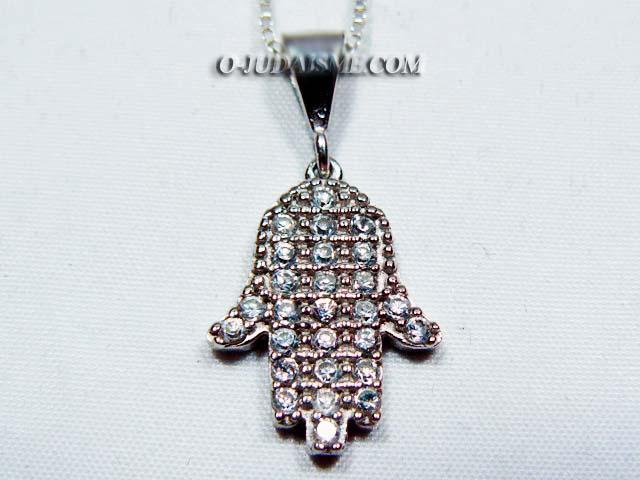 Pendentif Main de Myriam serti de brillants-O-Judaisme