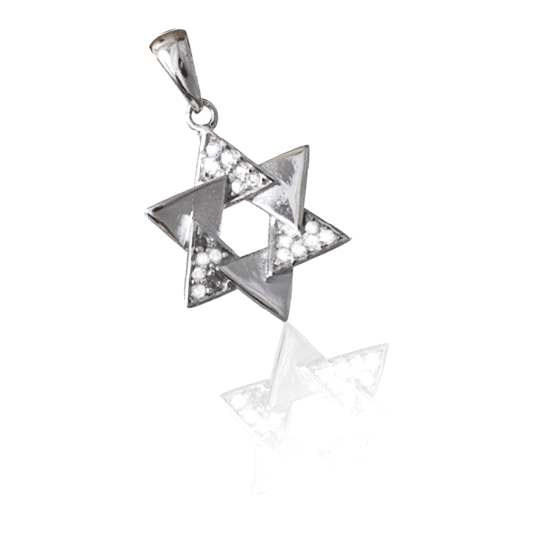 Petite Etoile de David sertie de zirconiums - Argent 925-O-Judaisme